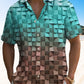Hawaiian Shirt / Adults / S Summer Tropical Plaid Gradient Casual Vacation Hawaiian Shirt