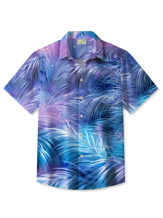 Hawaiian Shirt / Adults / S Summer Tropical Plant Leaves Beach Vacation Casual Hawaiian Shirt