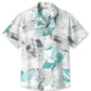 Summer Tropical Vegetation Leaves Contrast Color Beach Leisure Vacation Hawaiian Shirt