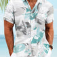Hawaiian Shirt / Adults / S Summer Tropical Vegetation Leaves Contrast Color Beach Leisure Vacation Hawaiian Shirt