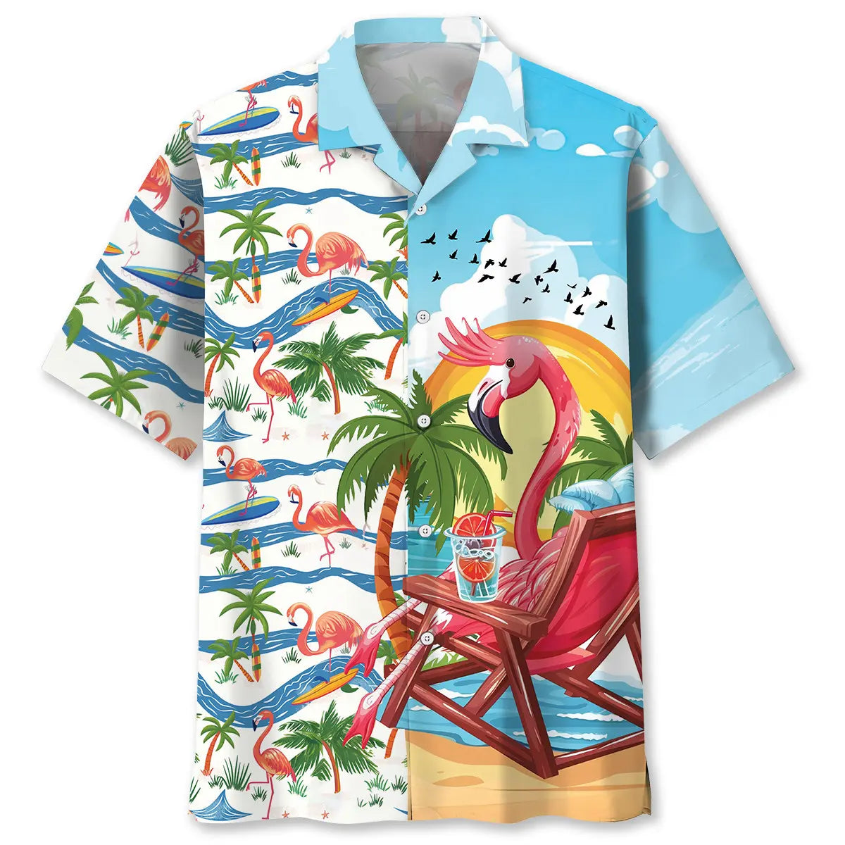 Hawaiian Shirt / Adults / S Summer Vacation Flamingo Hawaiian Shirt