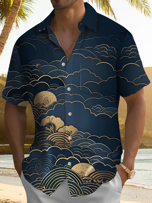 Hawaiian Shirt / Adults / S Summer Wave Beach Vacation Casual Hawaiian Shirt