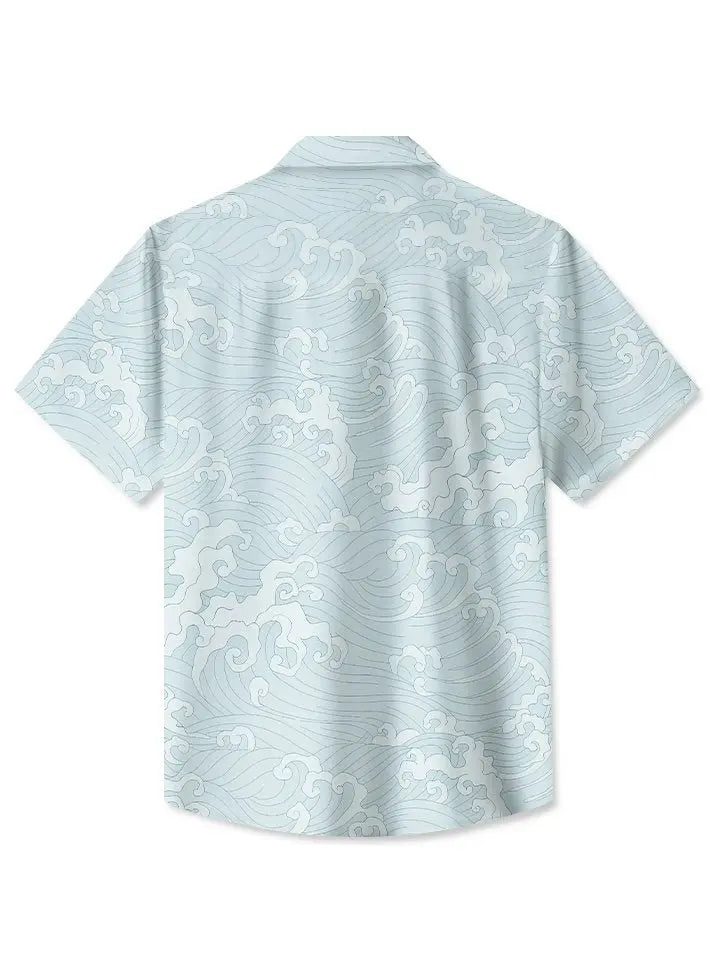 Summer Waves Fresh Beach Vacation Casual Hawaiian Shirt