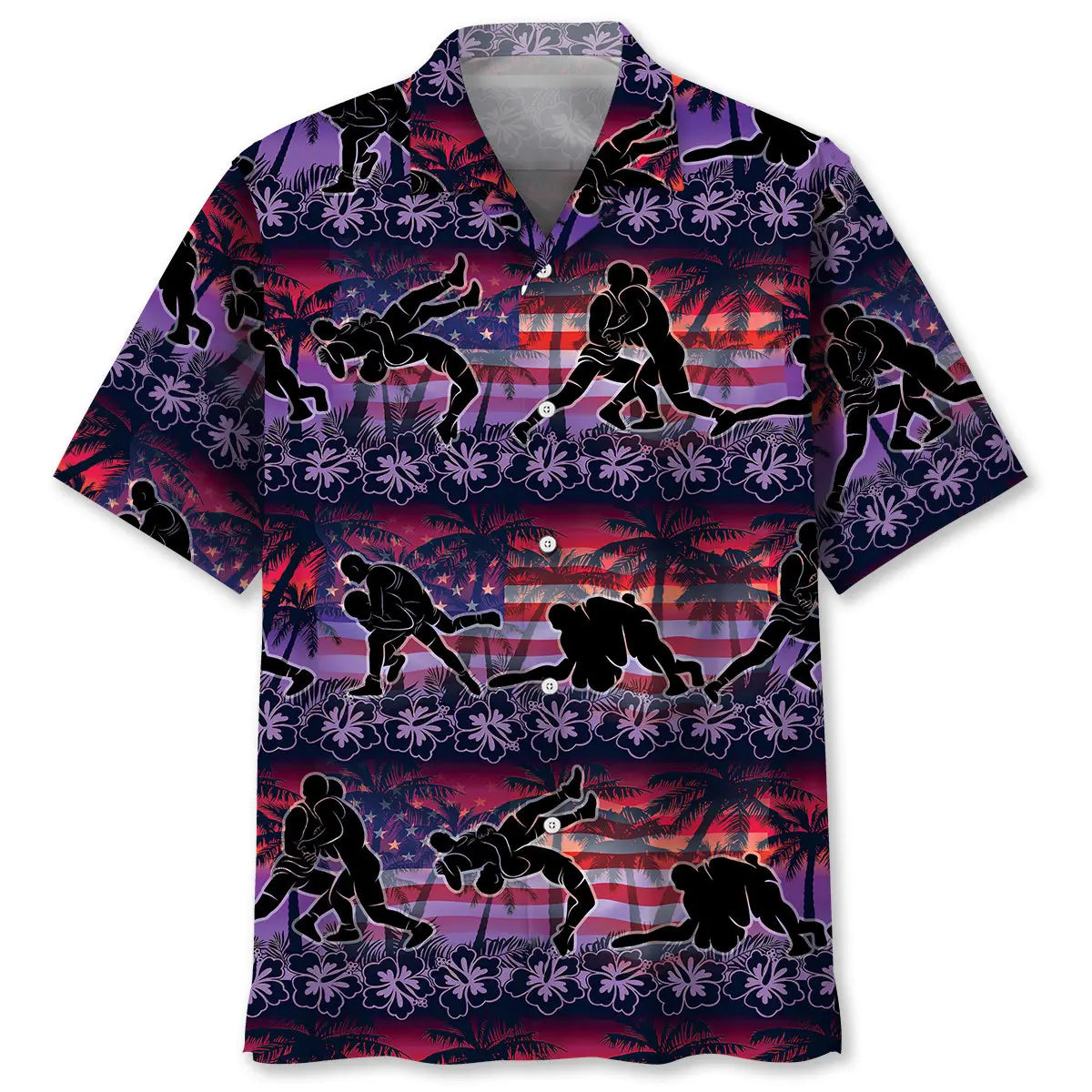 Hawaiian Shirt / Adults / S Sunset Wrestling Hawaiian Shirt