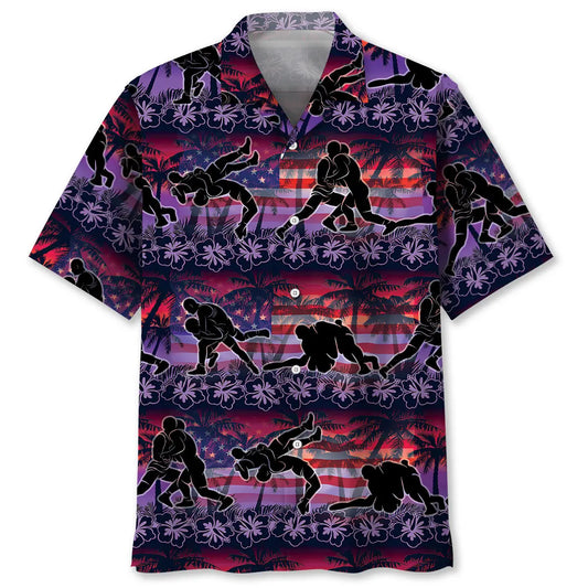 Hawaiian Shirt / Adults / S Sunset Wrestling Hawaiian Shirt