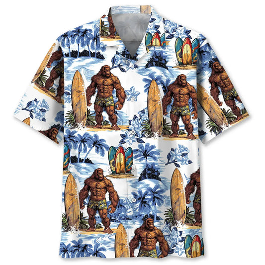Hawaiian Shirt / Adults / S Surfing Bigfoot Surfboard Hawaiian Shirt