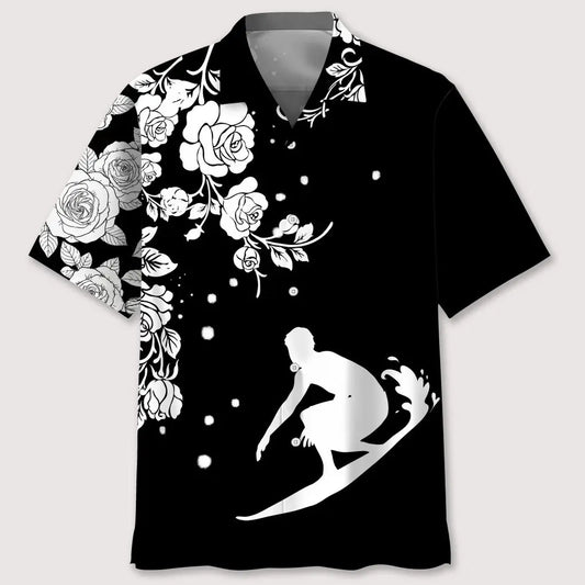 Hawaiian Shirt / Adults / S Surfing Rose Hawaiian Shirt
