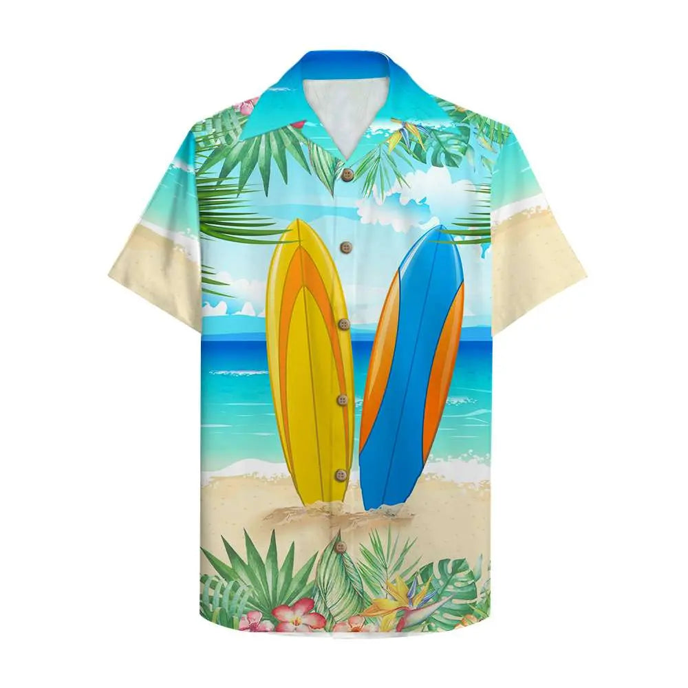 Surfing Unique Special Lovely Palm Beach Pattern Unisex Hawaiian Shirt Aloha Shirt