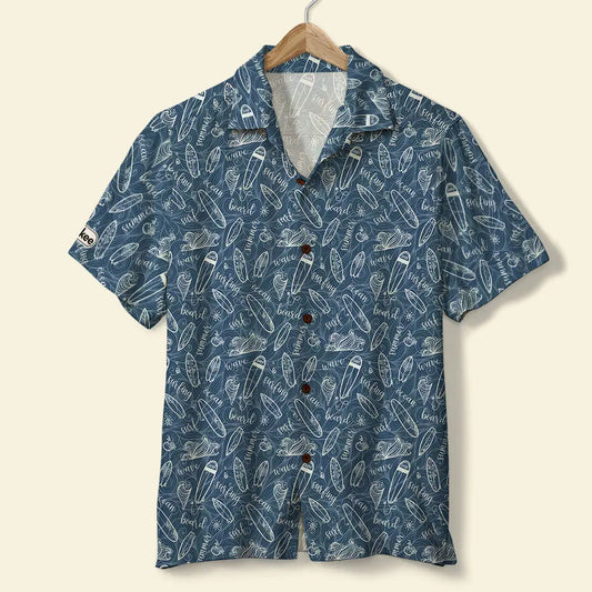 Hawaiian Shirt / Adults / S Surfing Unisex Hawaiian Shirt Aloha Shirt Summer Vibe Dark Blue Style Surfing Boards