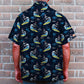 Surfing Unisex Hawaiian Shirt Aloha Shirt Summer Vibe Surfing Skeleton &amp; Palm Trees Pattern