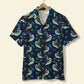 Hawaiian Shirt / Adults / S Surfing Unisex Hawaiian Shirt Aloha Shirt Summer Vibe Surfing Skeleton &amp; Palm Trees Pattern