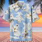 Surfing White Flower Hawaiian Shirt