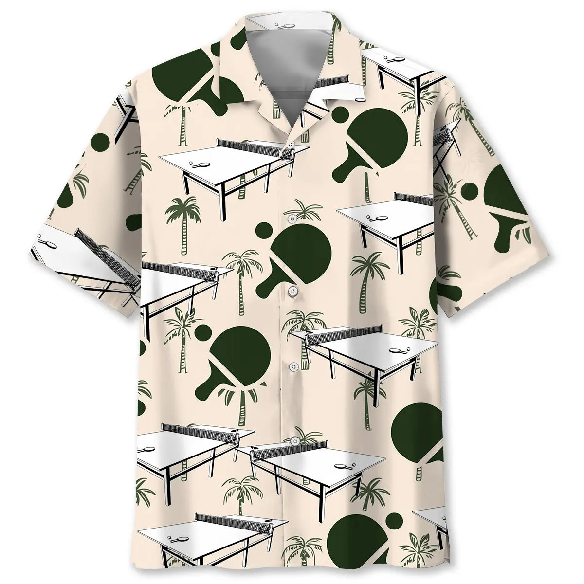 Hawaiian Shirt / Adults / S Table Tennis Palm Tree Hawaiian Shirt