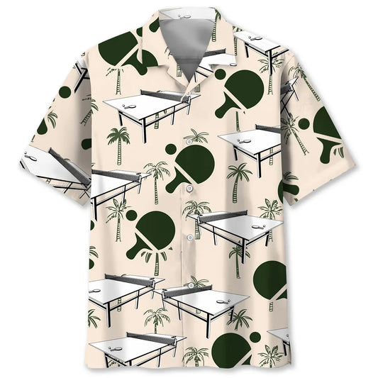 Hawaiian Shirt / Adults / S Table Tennis Palm Tree Hawaiian Shirt