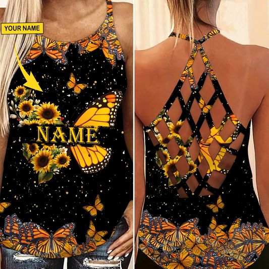 Butterfly Sunflower Tonight Custom – Hollow Tank Top