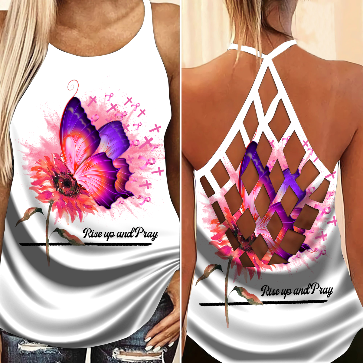 Cancer Believe Stronger Limited Edition 3 – Hollow Tank Top