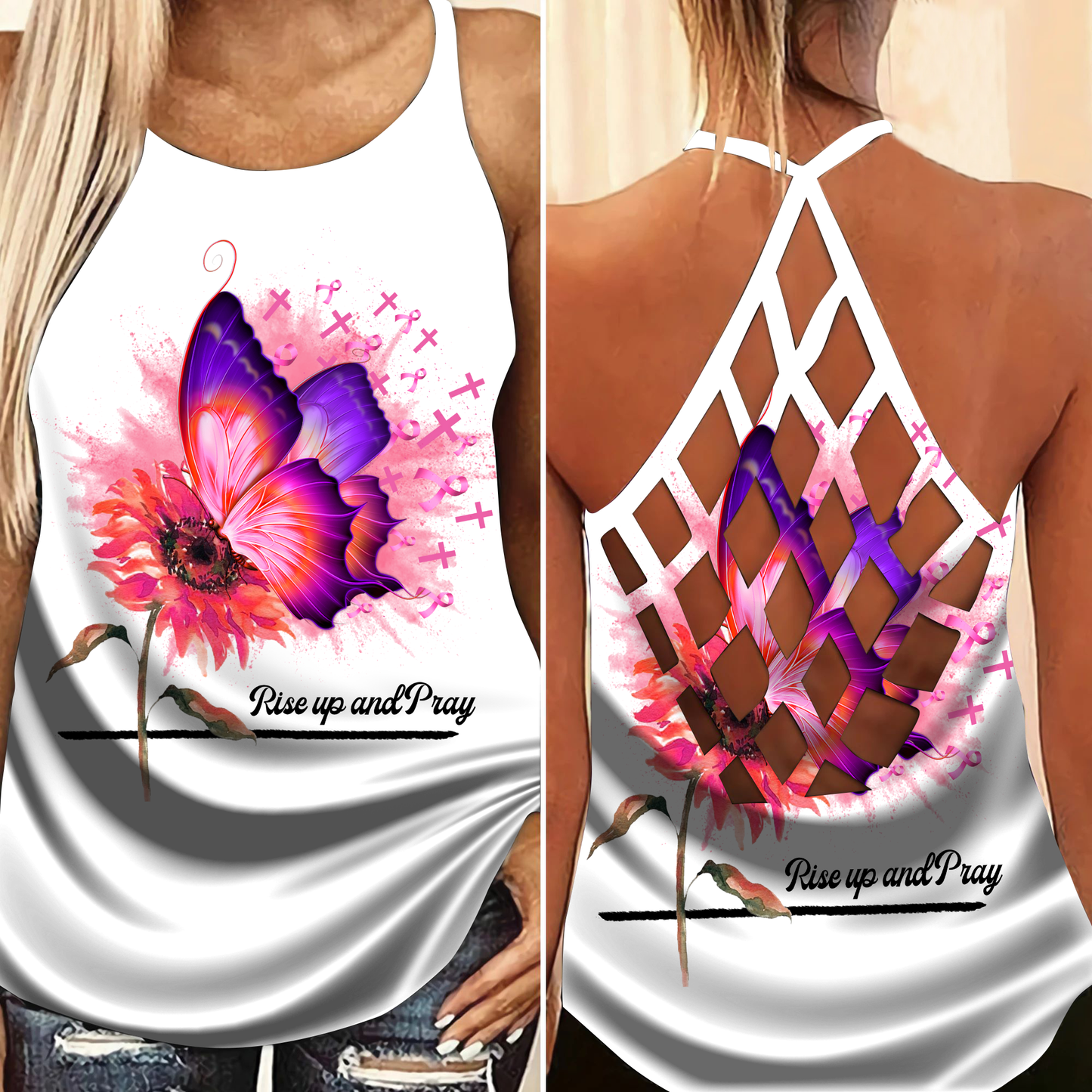 Cancer Believe Stronger Limited Edition 3 – Hollow Tank Top