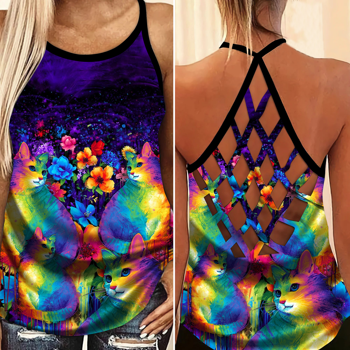Cats Love Peaceful Summer Limited Edition 7 – Hollow Tank Top