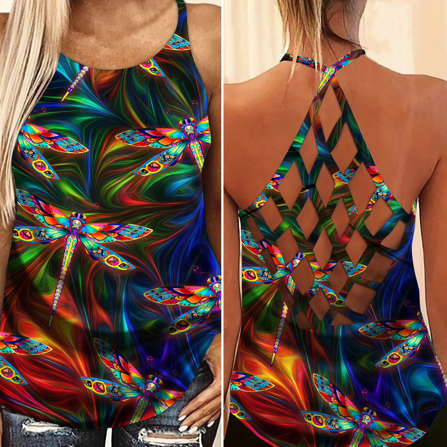 Dragonfly Loves Sky Style Limited Edition 2 – Hollow Tank Top