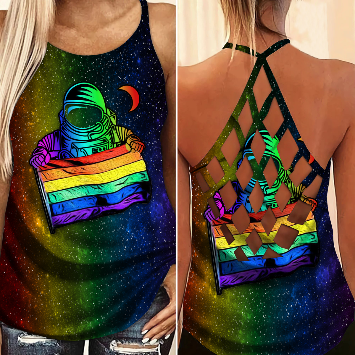 Pride Astronauts Love Peace Life Limited Edition – Hollow Tank Top