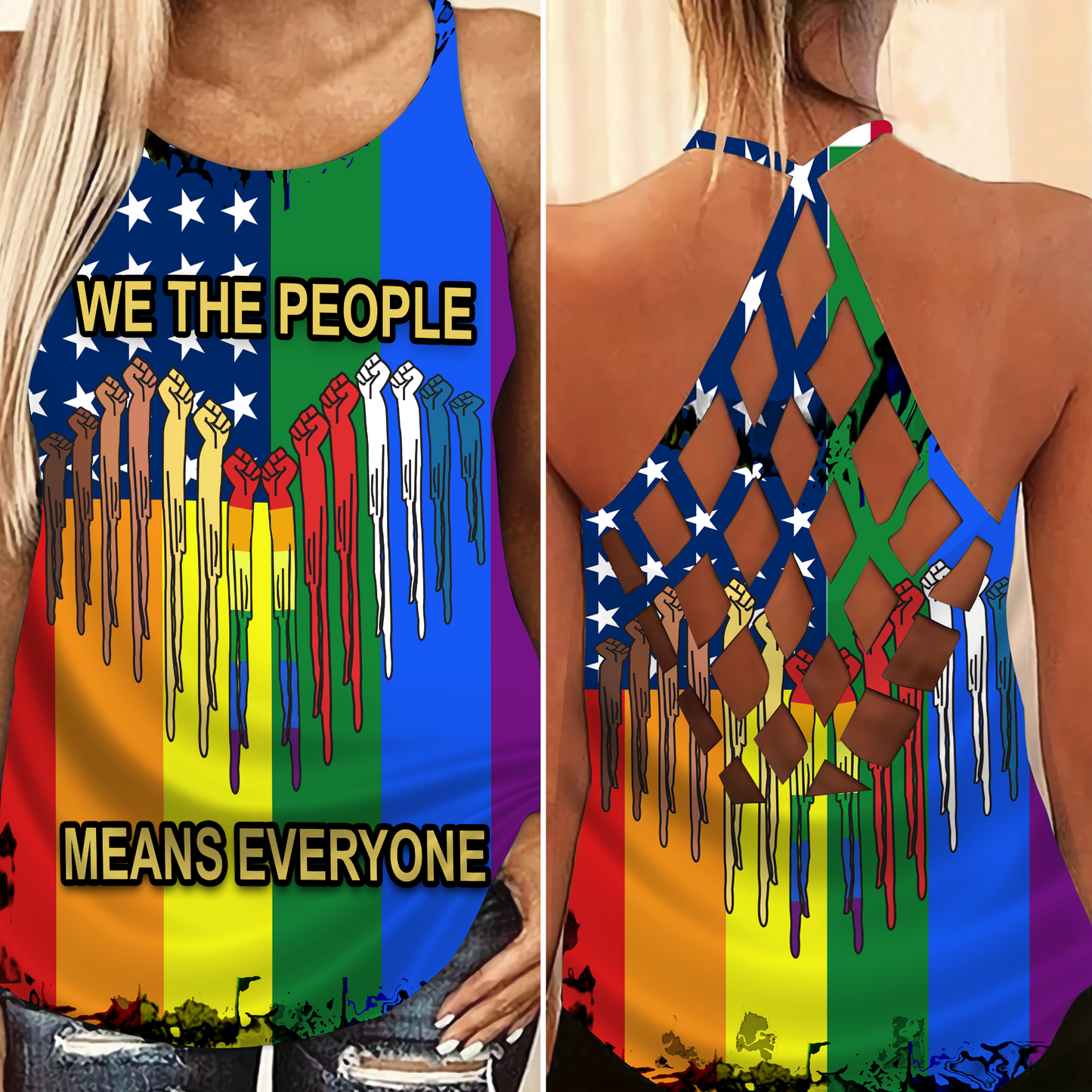 LGBT We The People Means Everyone Limited Edition – Hollow Tank Top