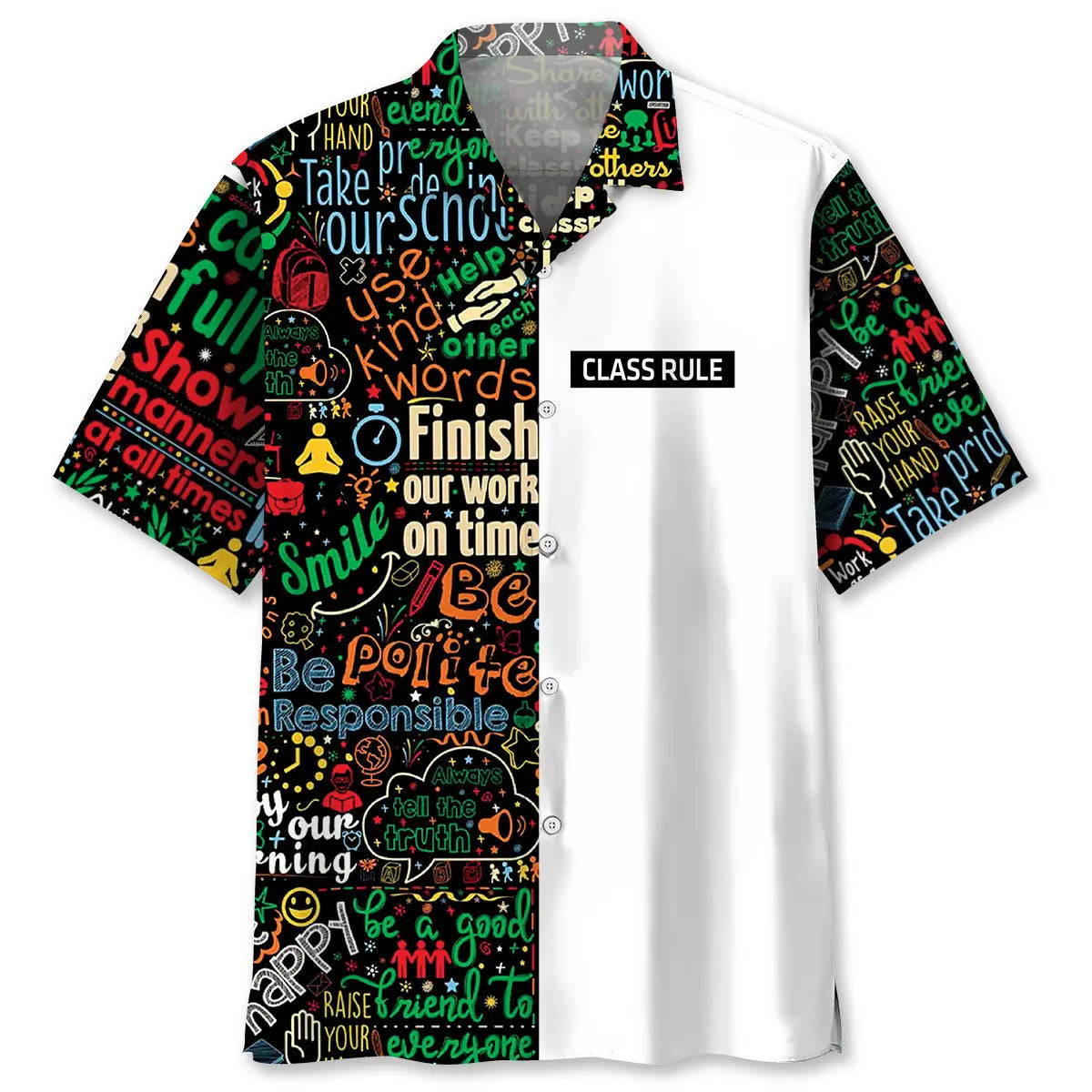 Hawaiian Shirt / Adults / S Teacher Class Rules Hawaiian Shirt