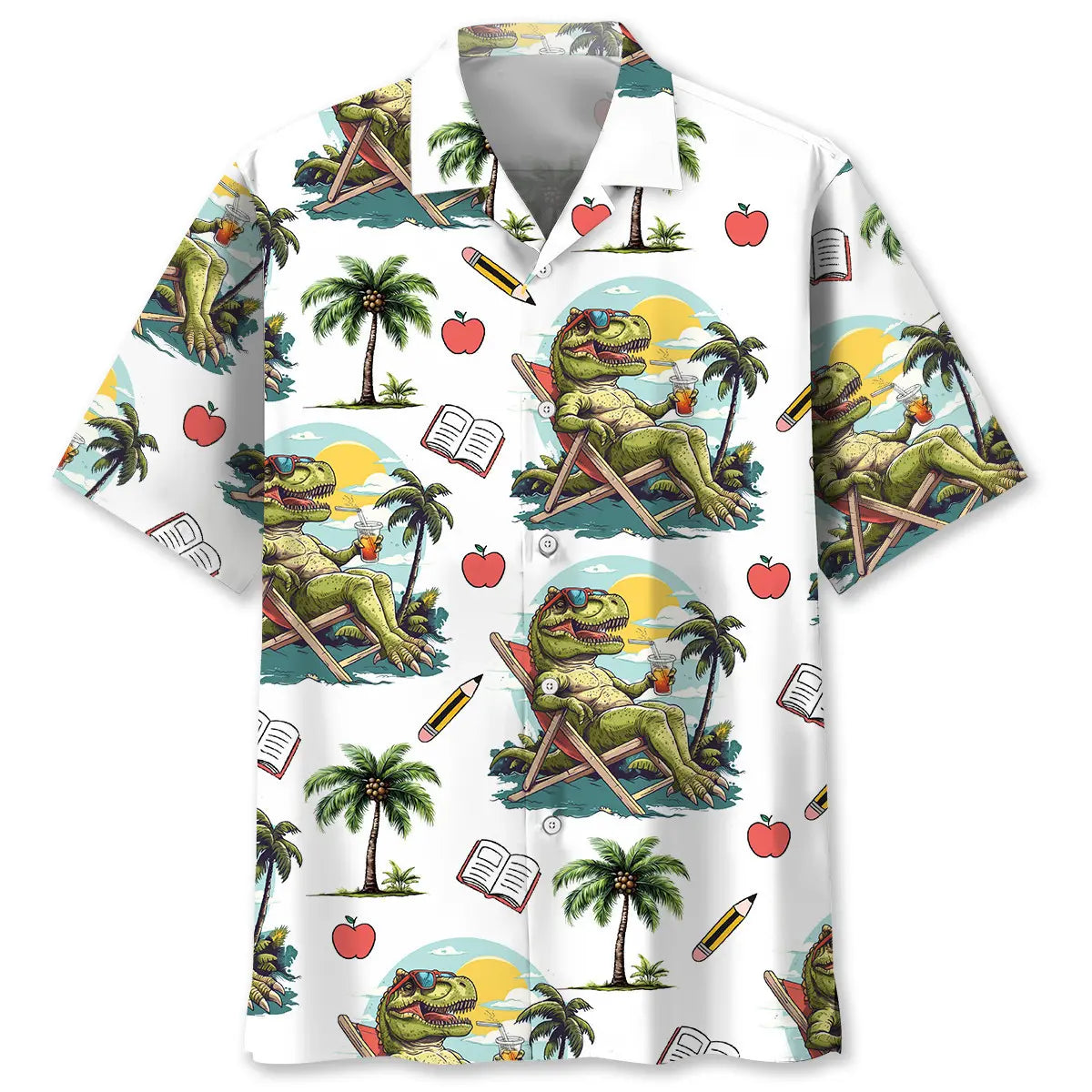 Hawaiian Shirt / Adults / S Teacher Tropical Dinosaur Hawaiian Shirt