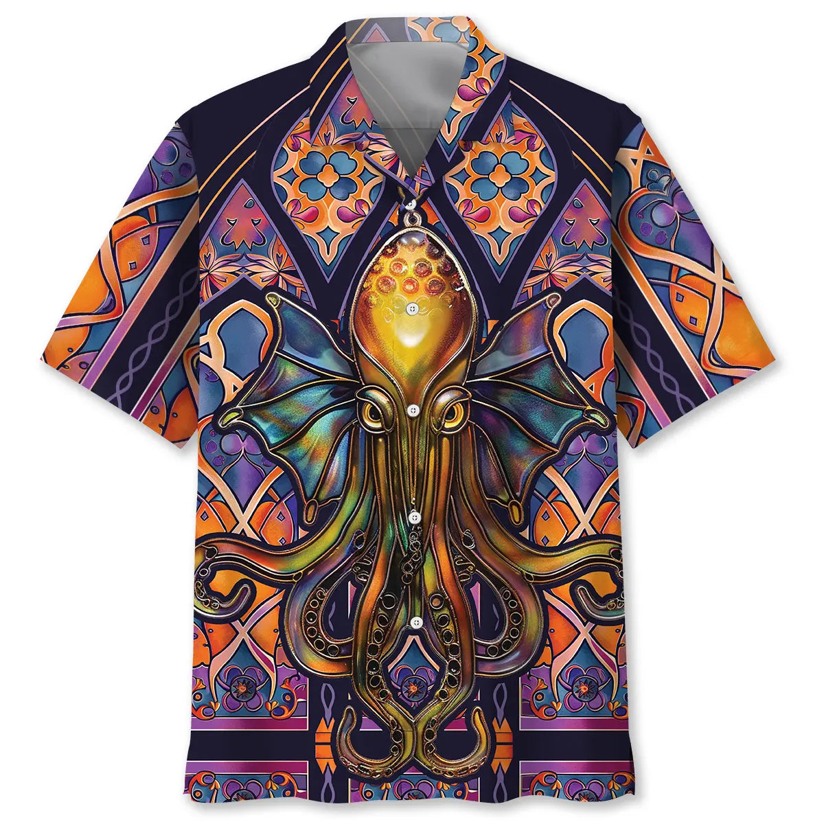 Hawaiian Shirt / Adults / S Temple Of Octopus Art Hawaiian Shirt