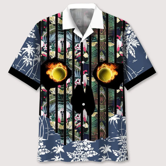 Hawaiian Shirt / Adults / S Tennis Flower Skull Hawaiian Shirt