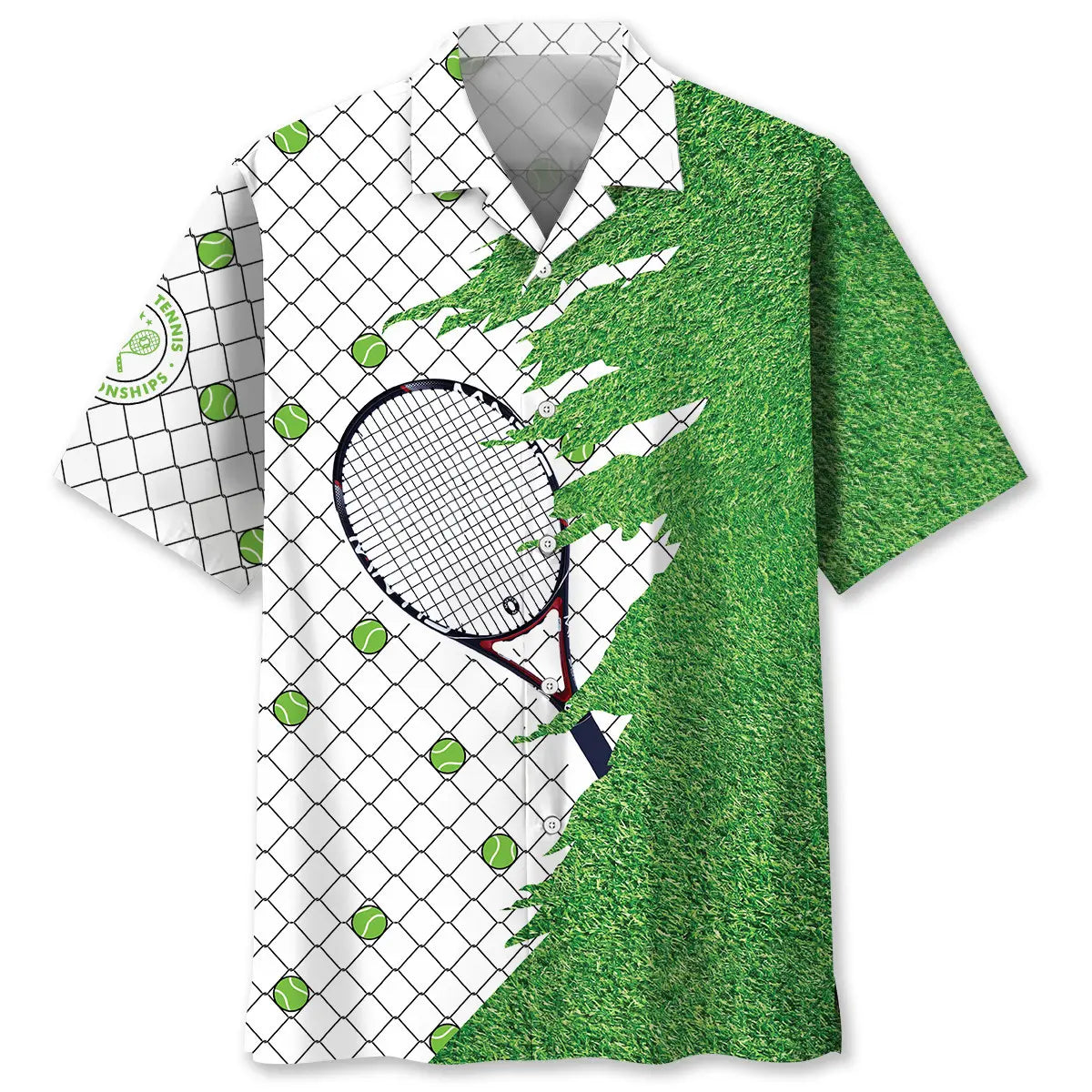 Hawaiian Shirt / Adults / S Tennis Green Hawaiian Shirt