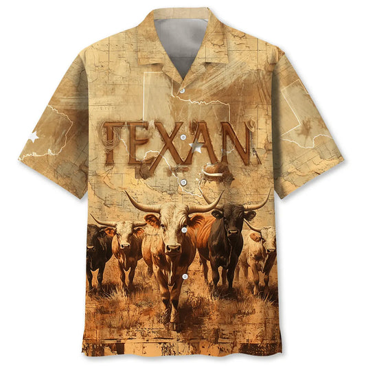 Hawaiian Shirt / Adults / S Texan Longhorn Hawaiian Shirt