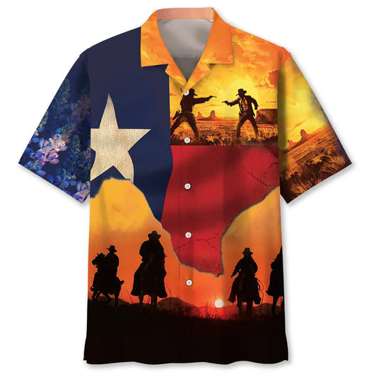 Hawaiian Shirt / Adults / S Texas Cowboy Duel Hawaiian Shirt