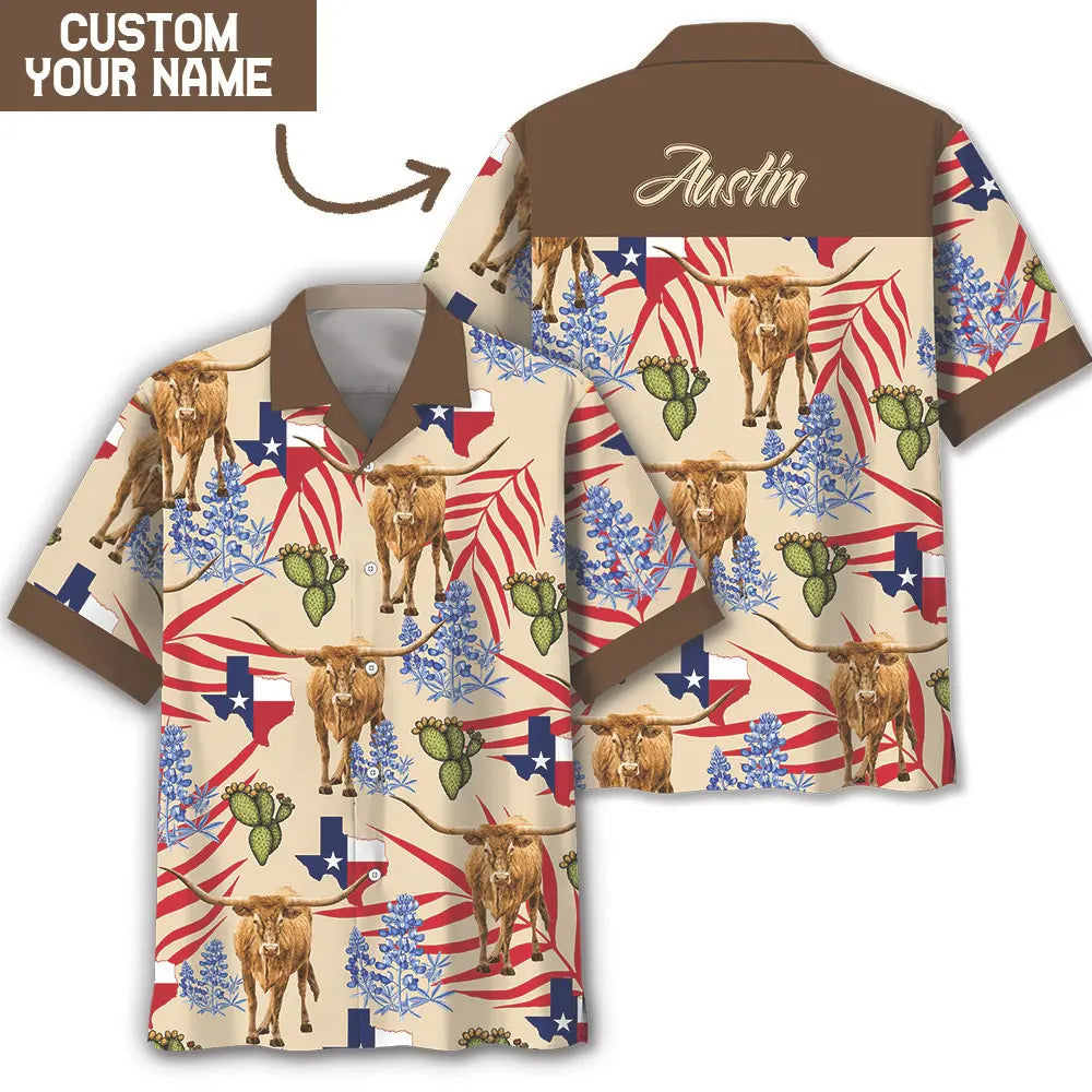 Hawaiian Shirt / Adults / S Texas Custom Name Hawaiian Shirt