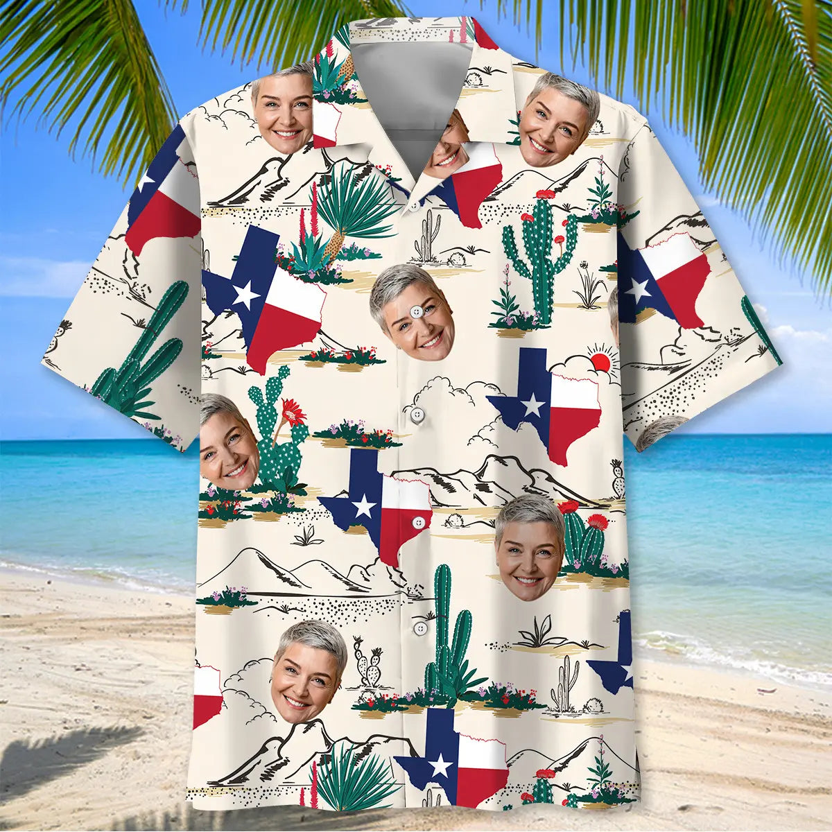 Texas Desert Custom Photo Face Hawaiian Shirt