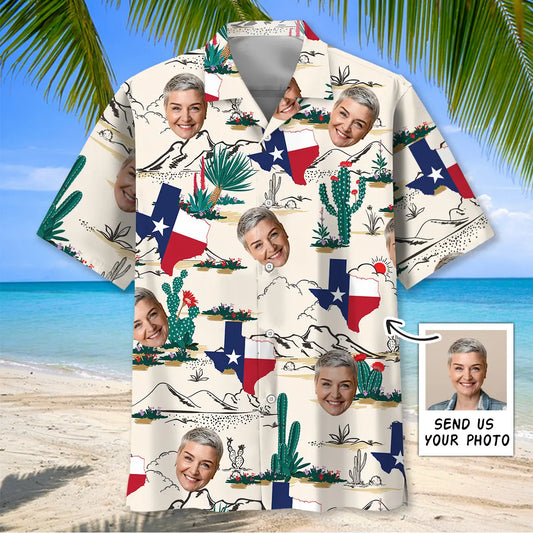 Hawaiian Shirt / Adults / S Texas Desert Custom Photo Face Hawaiian Shirt