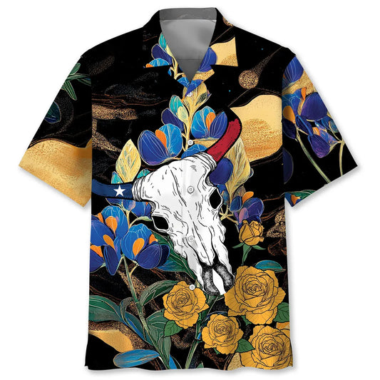 Hawaiian Shirt / Adults / S Texas Longhorn Skull Hawaiian Shirt