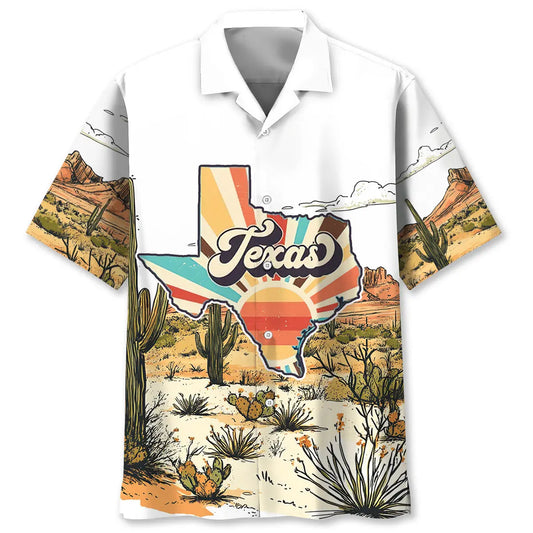 Hawaiian Shirt / Adults / S Texas Retro Art Hawaiian Shirt