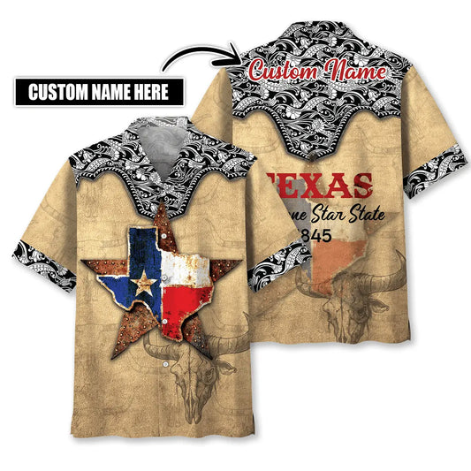 Hawaiian Shirt / Adults / S Texas The Lone Star State Custom Name Hawaiian Shirt