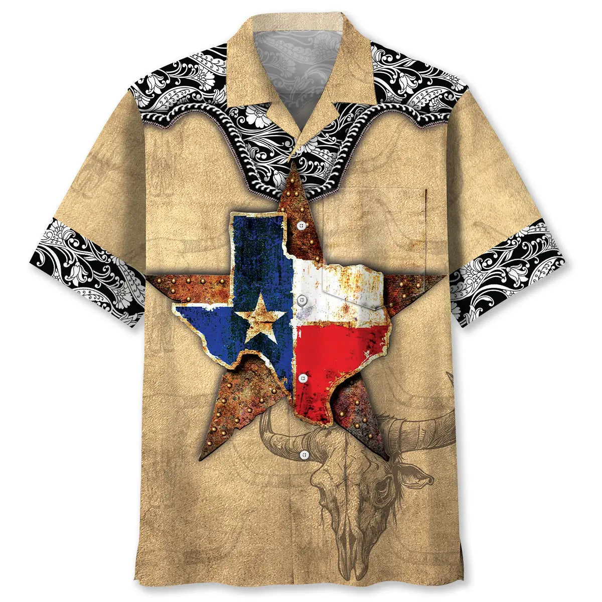 Hawaiian Shirt / Adults / S Texas The Lone Star State Pocket Hawaiian Shirt