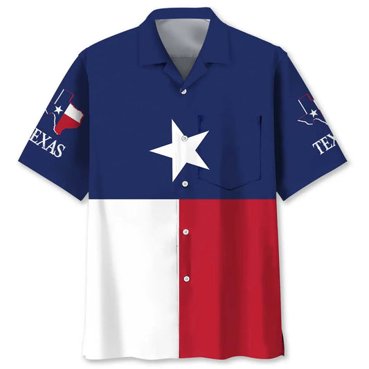 Hawaiian Shirt / Adults / S Texas The Lone Star State Pocket Hawaiian Shirt