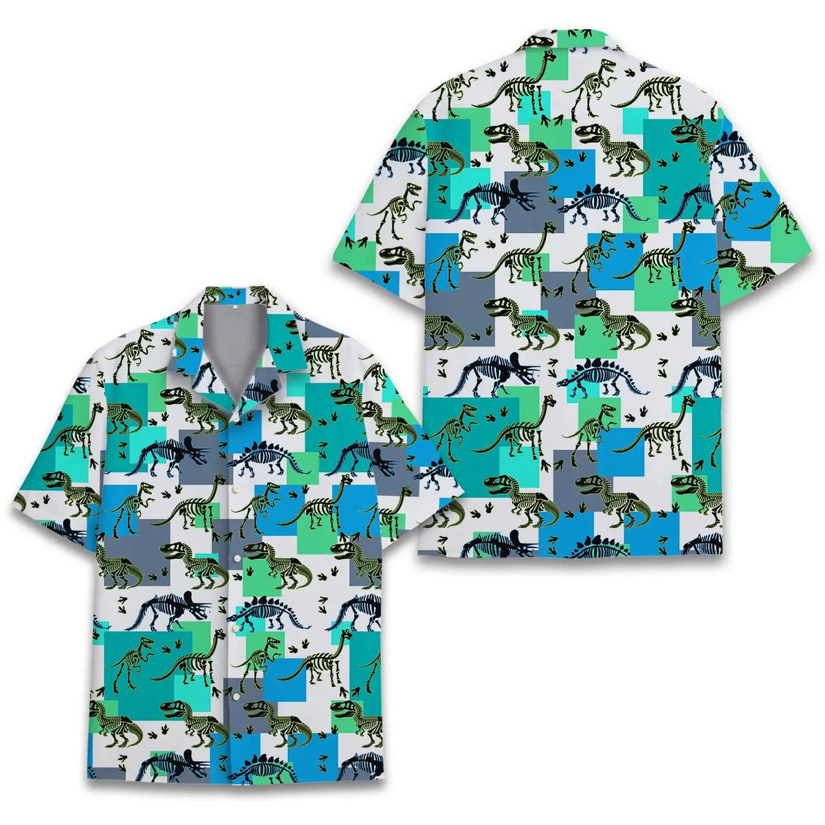 Dinosaur T-rex Bones Unisex Hawaiian Shirt Aloha Shirt