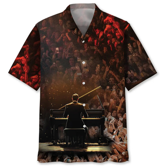 Hawaiian Shirt / Adults / S The Famous Pianist Piano Hawaiian Shirt