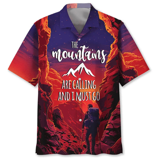 Hawaiian Shirt / Adults / S The Mountains Calling I Must Go Hawaiian Shirt