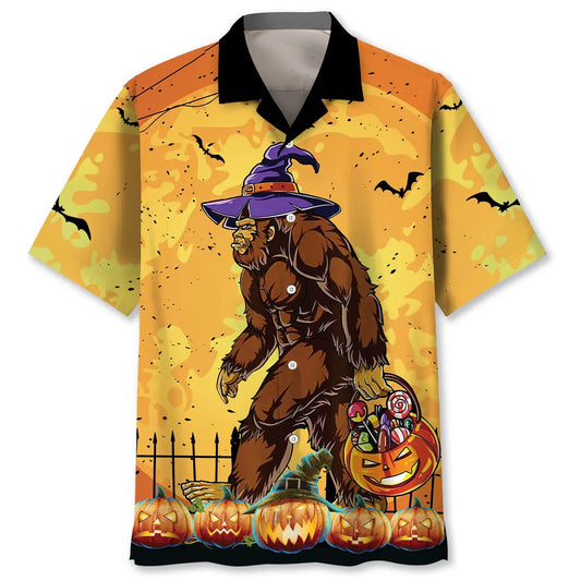 Hawaiian Shirt / Adults / S This Is My Human Costume Bigfoot Halloween Hawaiian Shirt