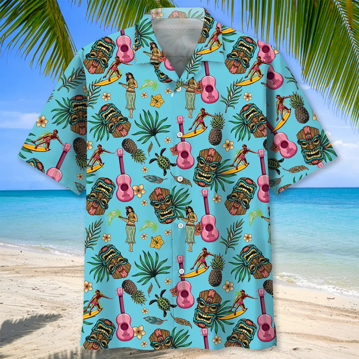 Tiki Ukulele Hawaiian Shirt