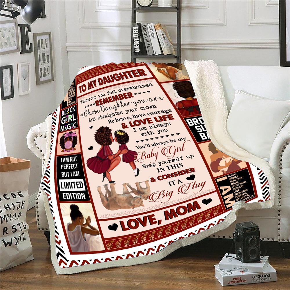 Black Woman To My Daughter From Mom Flannel Blanket For Relaxing At Home And Travel