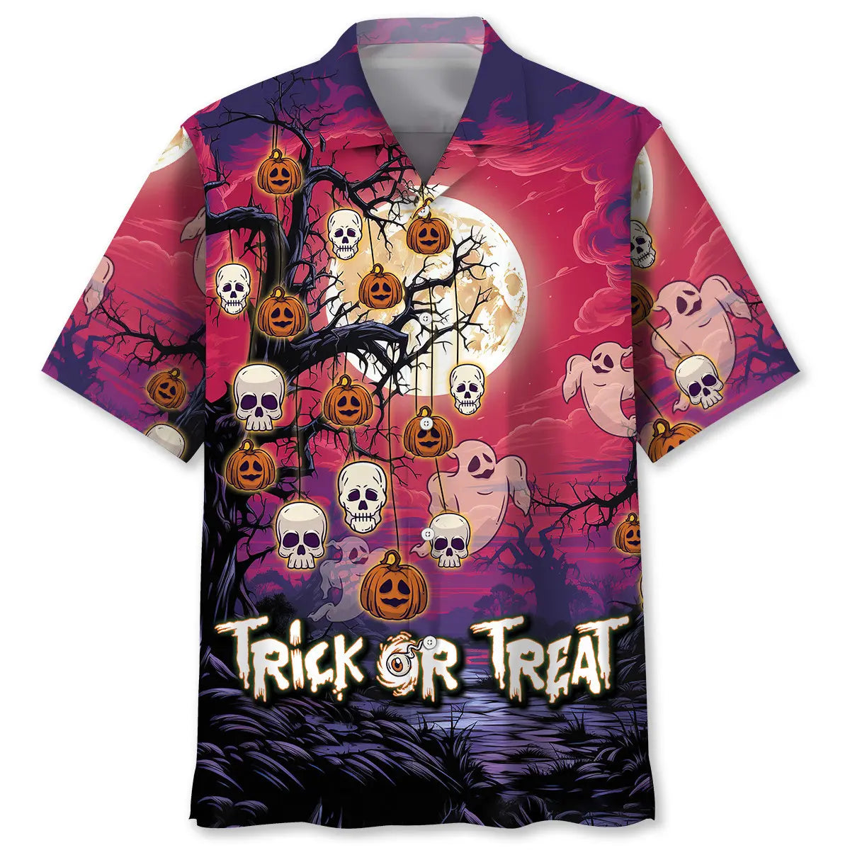 Hawaiian Shirt / Adults / S Trick Or Treat Halloween Hawaiian Shirt