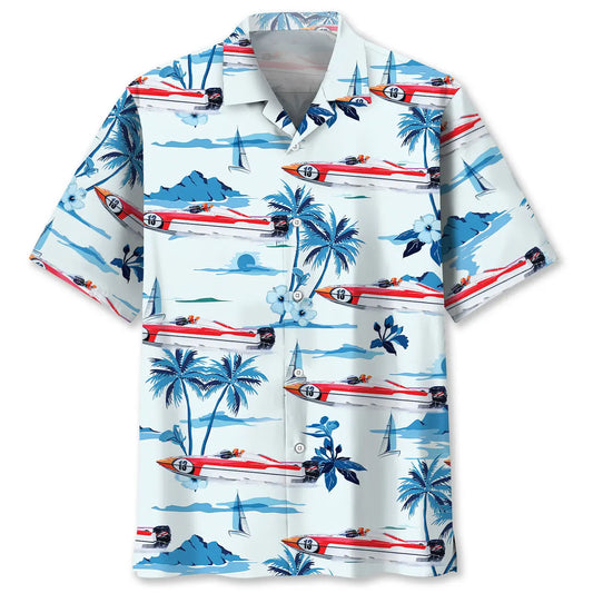 Hawaiian Shirt / Adults / S Tropical Boat Racing Hawaiian Shirt