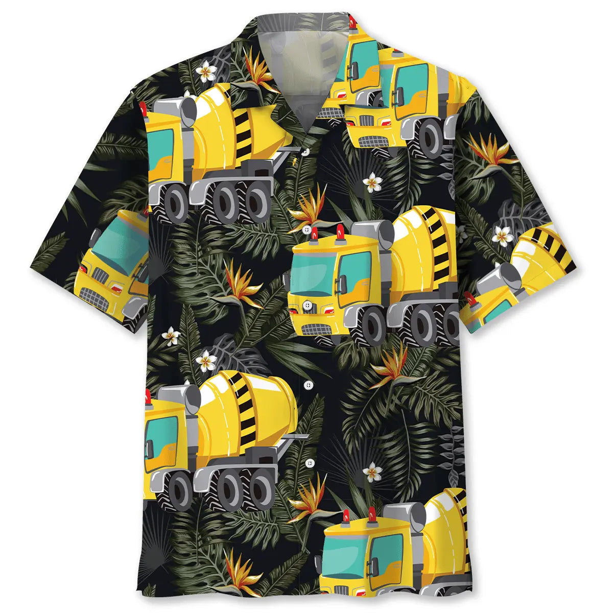 Hawaiian Shirt / Adults / S Tropical Concrete Mixer Truck Hawaiian Shirt