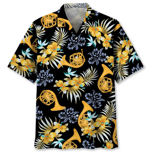 Hawaiian Shirt / Adults / S Tropical French Horn Brass Hawaiian Shirt